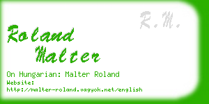roland malter business card